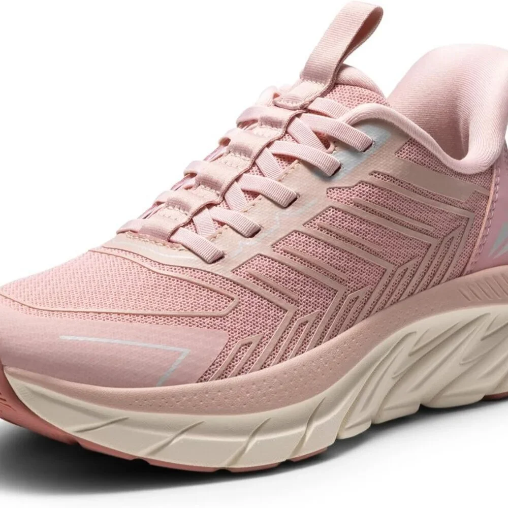 Women's Pink Walking Shoes Comfort Breathable Non-Slip Gym Training Sneaker